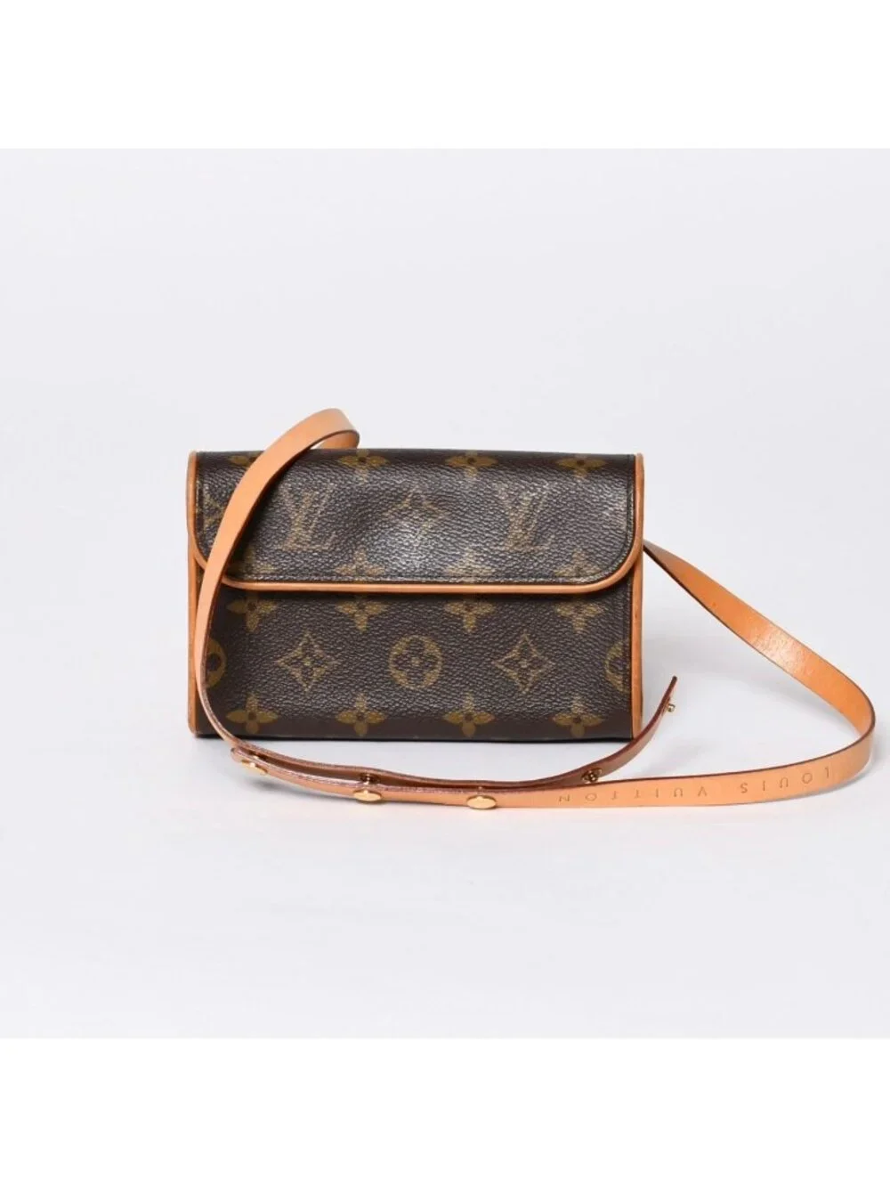 Louis Vuitton Waist Shoulder Bag Monogram Pochette Florentine Brown